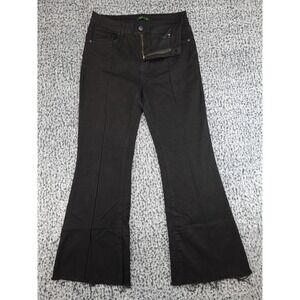 Solo Tu Flare Jeans Womens 15/32 Black Front Seam Raw Hem Repreve‎ X287
